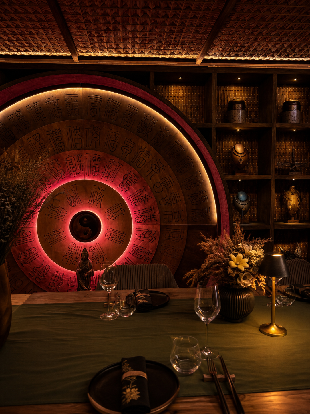 Atmospheric dinner setting from a previous Circolo room